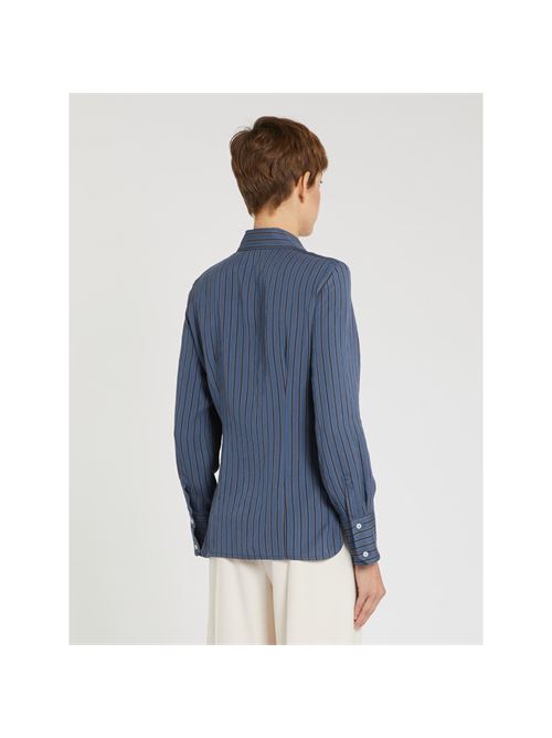 This viscose shirt is made a seasonal must-have, thanks to its versatility and warm hues. The clean-cut design and double button detail on the cuffs add a small, bold touch. MARELLA | 2613111131200003