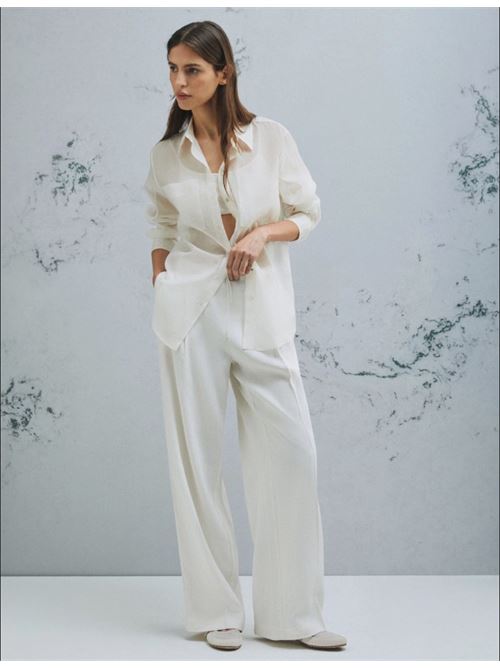 These trousers in soft stretch linen and viscose fabric truly epitomise the casual style. Perfect for the office, days off and summer outings that call for sandals. MARELLA MONOCHROME | 2613131115200004